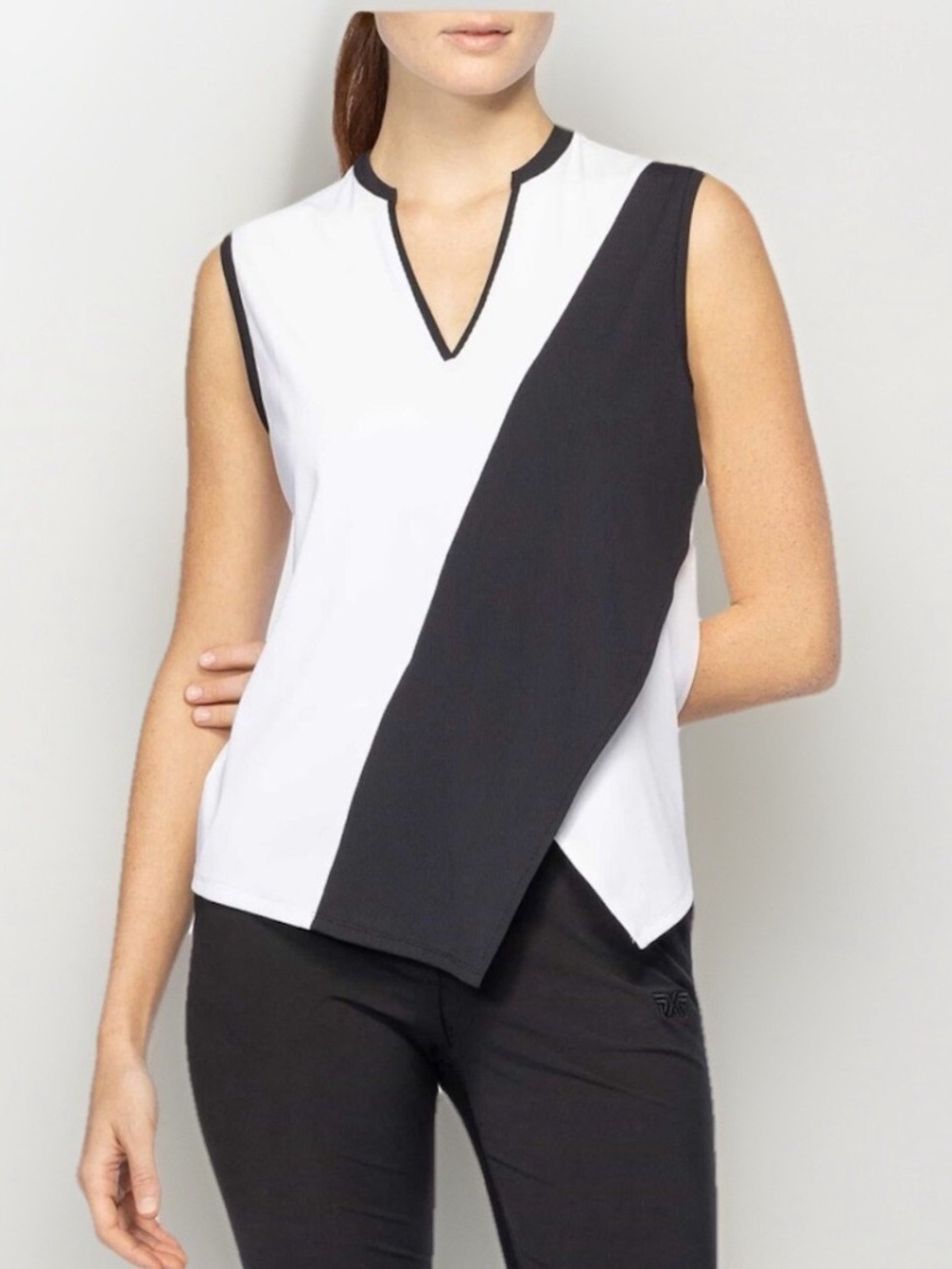 NWT PXG Women's Golf Tank Polo Shirt in Black and White size XS